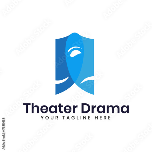 theater drama cinema logo design template vector design