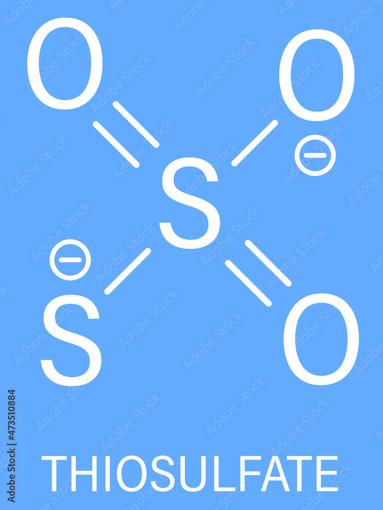 Fototapeta premium Thiosulfate anion, chemical structure. Skeletal formula. 