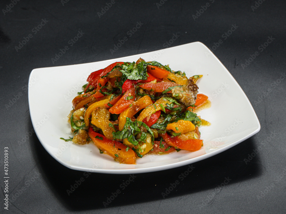 Stir-fried vegetables with herbs and sauce Stir-fried vegetables with herbs and sauce