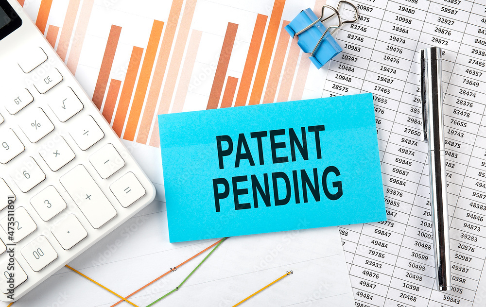 PATENT PENDING text on sticker on diagram background PATENT PENDING text on sticker on diagram background