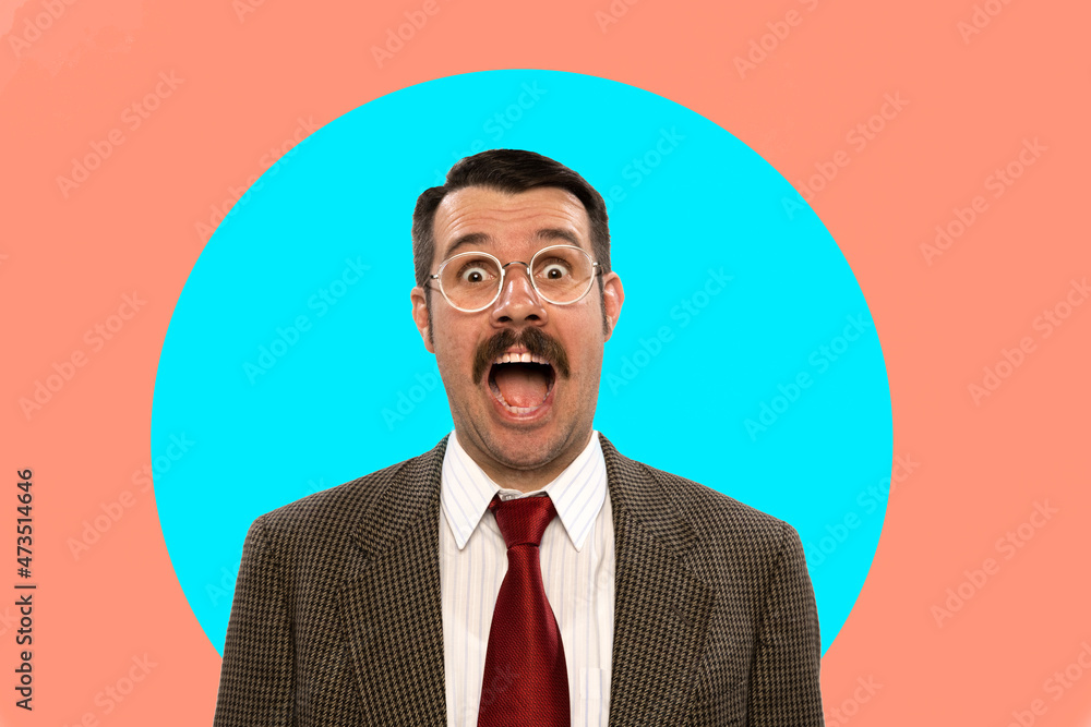 custom made wallpaper toronto digitalSurprised young successful employee businessman isolated on color background