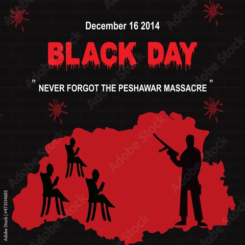 vector illustration, For 16 December.  template, banner, and flyer ,red font on the black and red background isolate