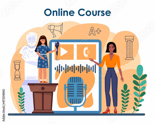 Rhetoric class online service or platform. Students training public