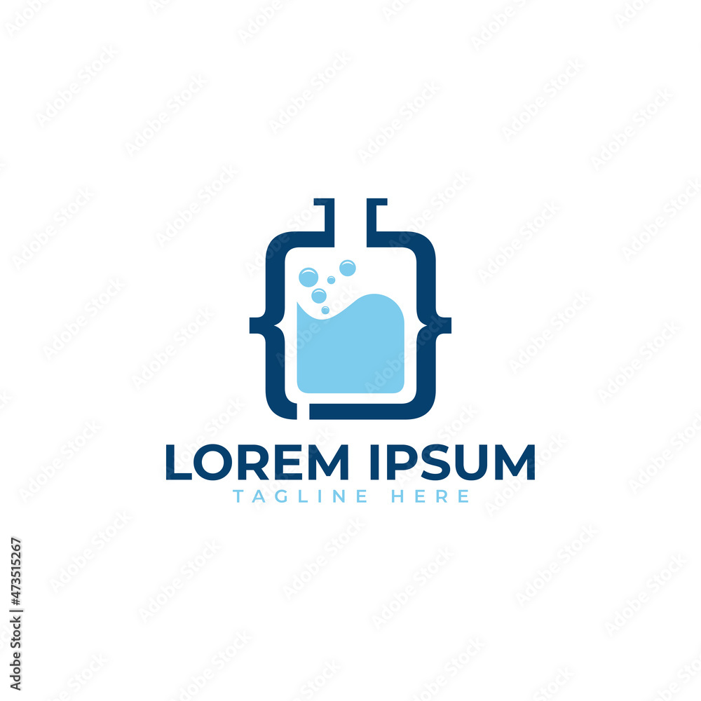 coding and laboratory logo design template