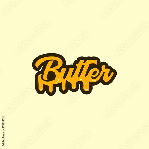 butter logo lettering vector art photo