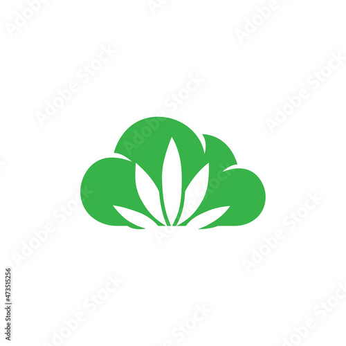 cloud cannabis logo design icon vector template