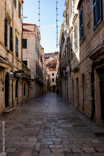 Old streets of downtown of Dubrovnik  Croatia