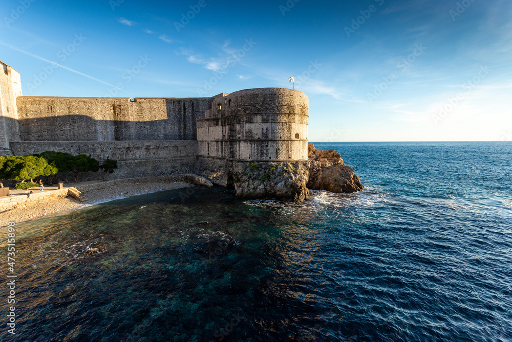 Dubrovnik, old defense walls, fortress Bokar. Croatia