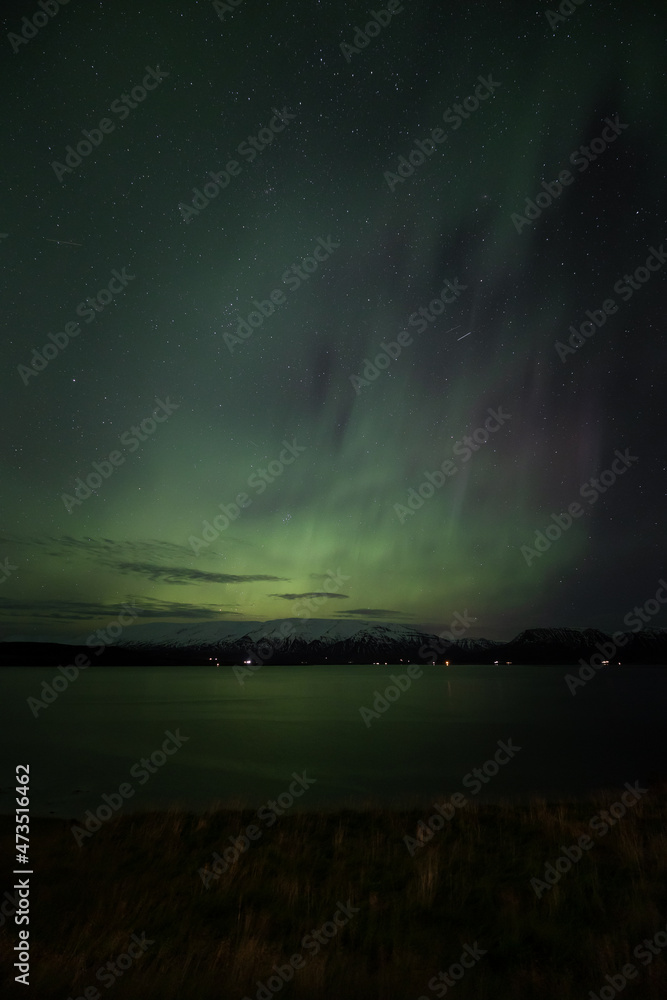 Green Blue Northern Lights Iceland Sky
