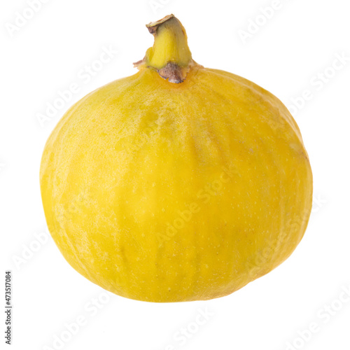 single fresh yellow fig isolated on white