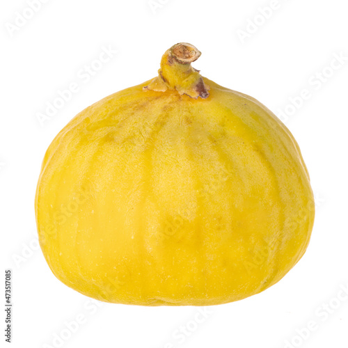 single fresh yellow fig isolated on white