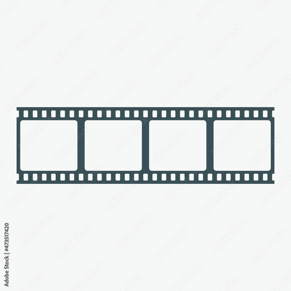 Video tape photo film strip frame quality vector illustration cut	
