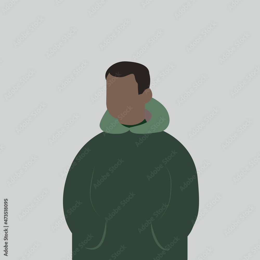 silhouette of a young guy in a green jacket silhouette of a young guy in a green jacket