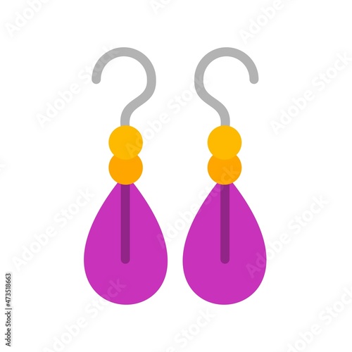Earring Flat Vector Icon Design.