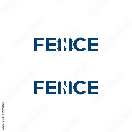 fence logo design word mark typography template