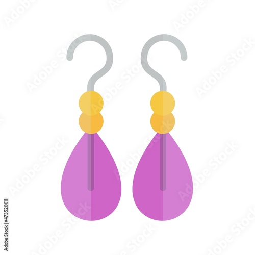 Earring Flat Light Vector Icon Design