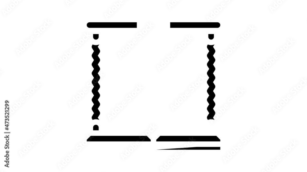 expander gym exercising tool animated glyph icon expander gym exercising tool sign. isolated on white background