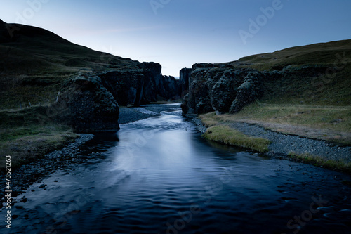 Fjaðrárgljúfur - Fjadrargljufur canyon blue hour