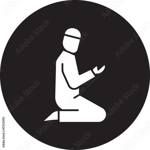 Praying glyph icon photo