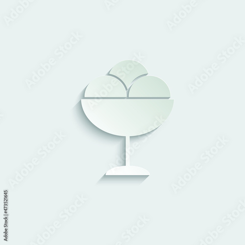 ice cream in a cap vector icon