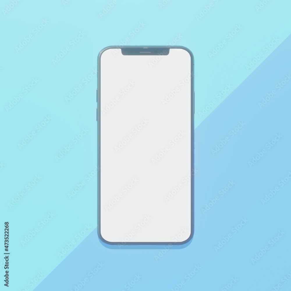 smartphone top view front 3d rendering illustration smartphone top view front 3d rendering illustration