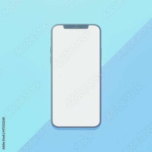 smartphone top view front 3d rendering illustration