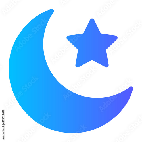 tar And Crescent Moon gradient icon