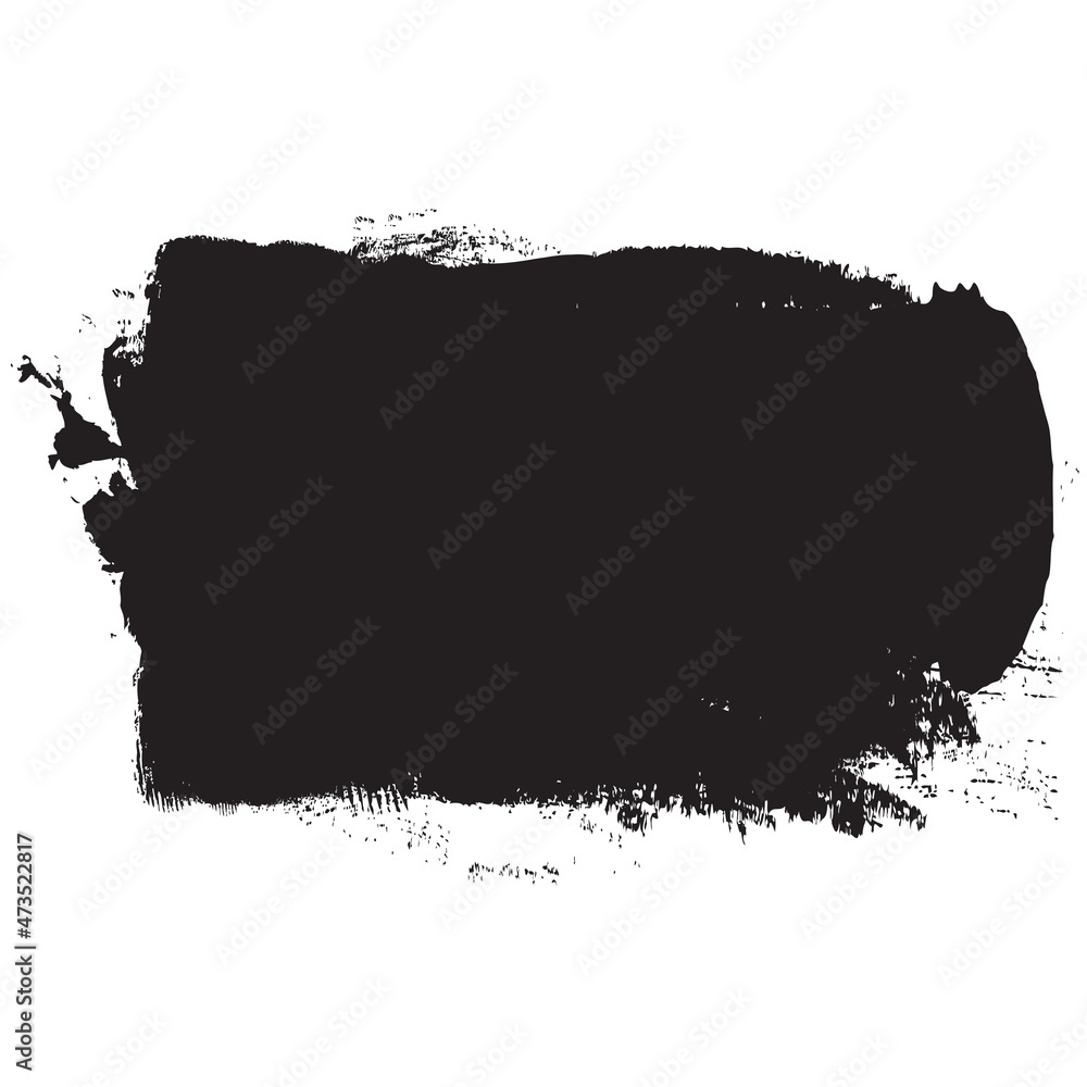 Black brush stroke isolated on white background. Trendy brush stroke vector for black ink paint, grunge backdrop, dirt banner, watercolor design and dirty texture. Brush stroke vector illustration