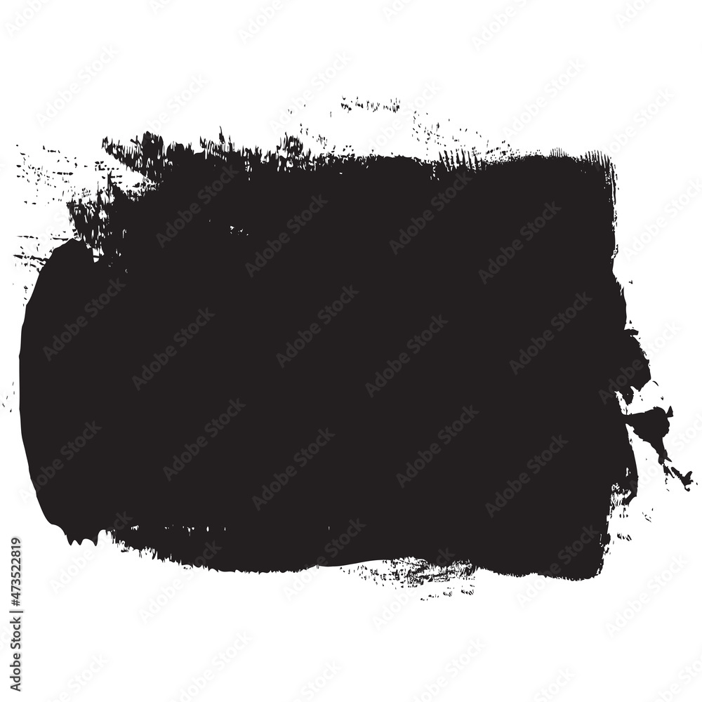 Black brush stroke isolated on white background. Trendy brush stroke vector for black ink paint, grunge backdrop, dirt banner, watercolor design and dirty texture. Brush stroke vector illustration