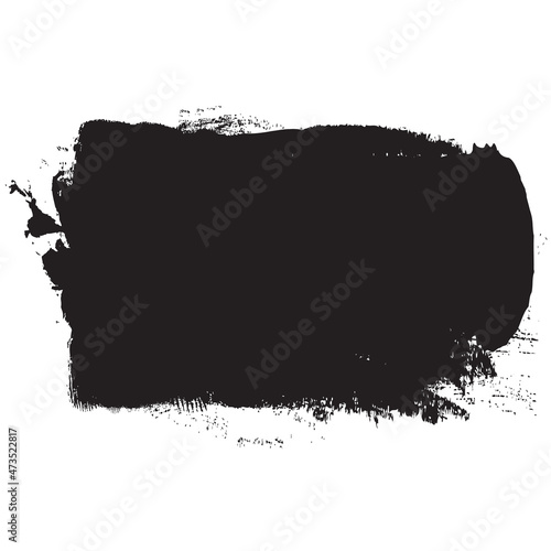 Black brush stroke isolated on white background. Trendy brush stroke vector for black ink paint  grunge backdrop  dirt banner  watercolor design and dirty texture. Brush stroke vector illustration