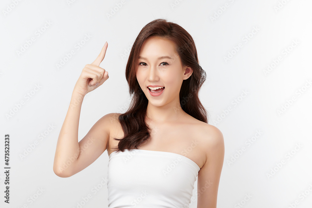 Beautiful young asian woman with clean fresh skin on white background, Face care, Facial treatment, Cosmetology, beauty and spa, Asian women portrait. Beautiful young asian woman with clean fresh skin on white background, Face care, Facial treatment, Cosmetology, beauty and spa, Asian women portrait.