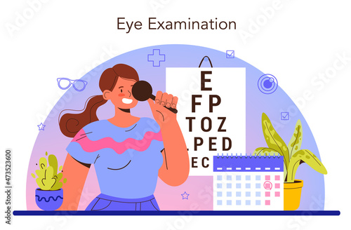 Ophthalmologist concept. Idea of eyesight check and treatment.