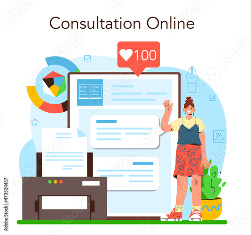 Book, newspaper or magazine printing online service or platform