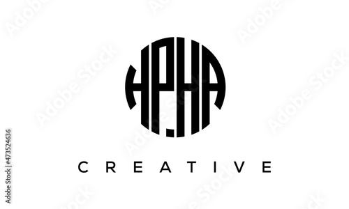 Letters HPHA creative circle logo design vector, 4 letters logo