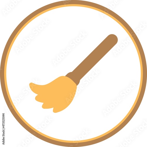 Broom Flat Circle Vector Icon Design