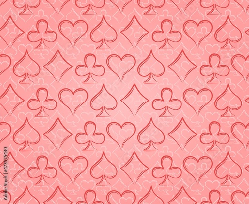 A Seamless Background with symbols of playing cards.