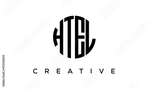 Letters HTEL creative circle logo design vector, 4 letters logo photo