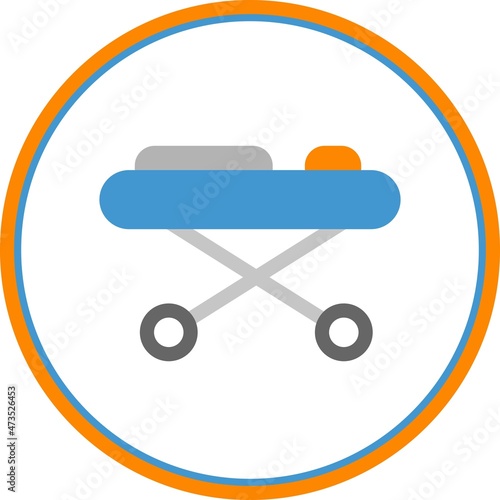Stretcher Flat Circle Vector Icon Design