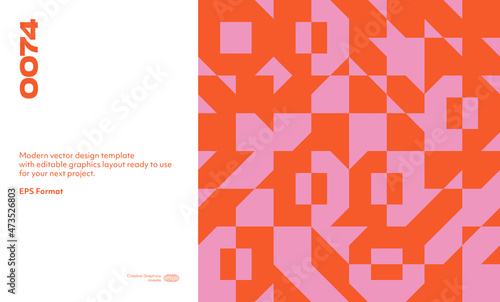 Bauhaus Poster Design Template With Abstract Geometric Shapes