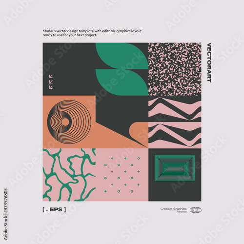 New Modernism Vector Poster Template Design