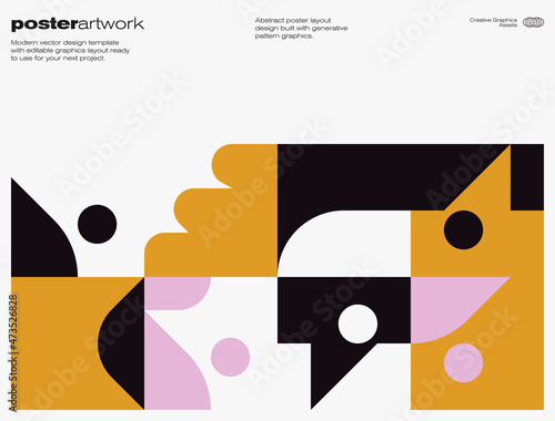 Neomodern Poster Design Layout With Abstract Vector Geometric Shapes