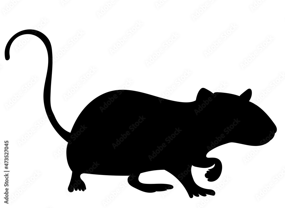 Obraz premium silhouette mouse on white background, isolated, vector