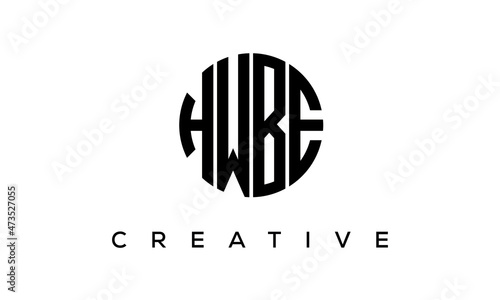 Letters HWBE creative circle logo design vector, 4 letters logo