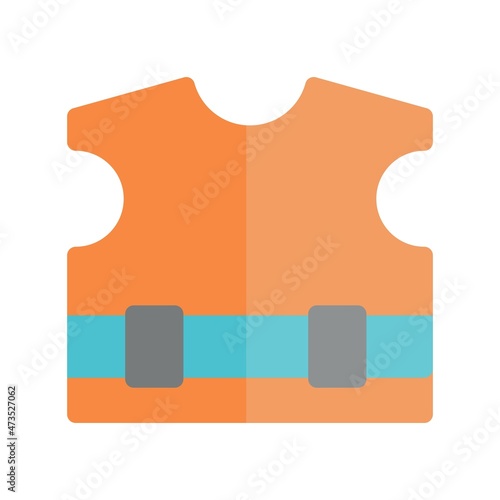 Life Vest Flat Light Vector Icon Design