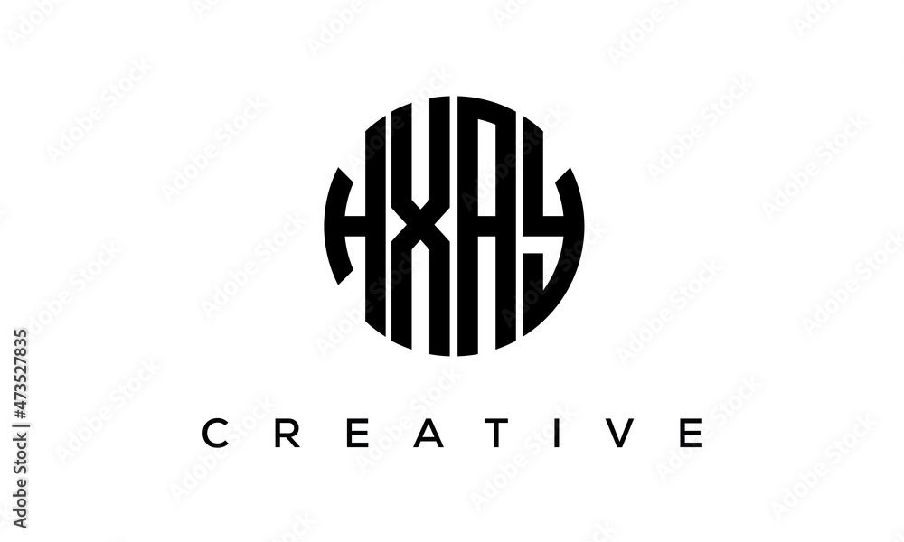 Letters HXAY creative circle logo design vector, 4 letters logo Letters HXAY creative circle logo design vector, 4 letters logo