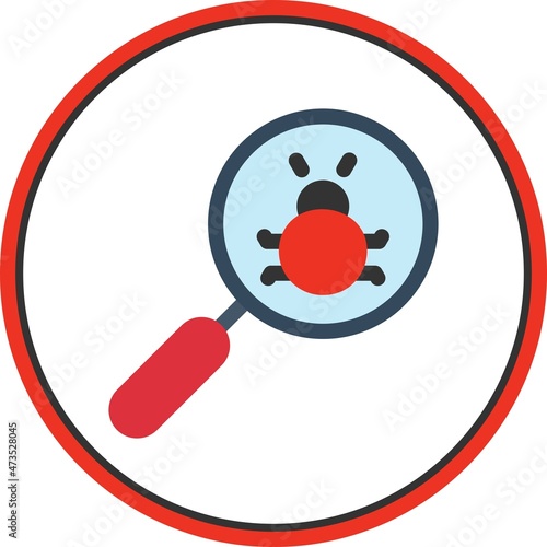 Bug Flat Circle Vector Icon Design