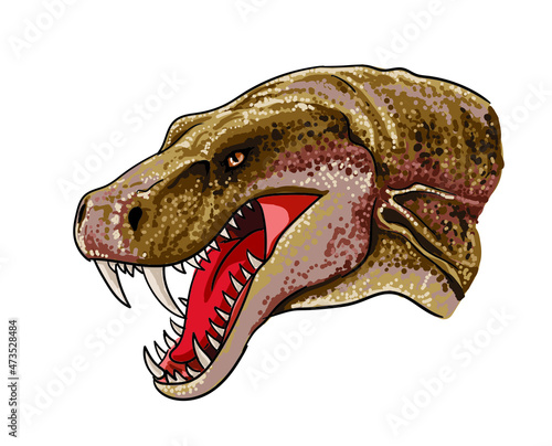 Drawing inostrancevia head, art.illustration, vector