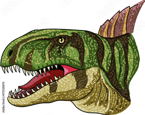 Drawing dimetrodon head, art.illustration, vector © Uking