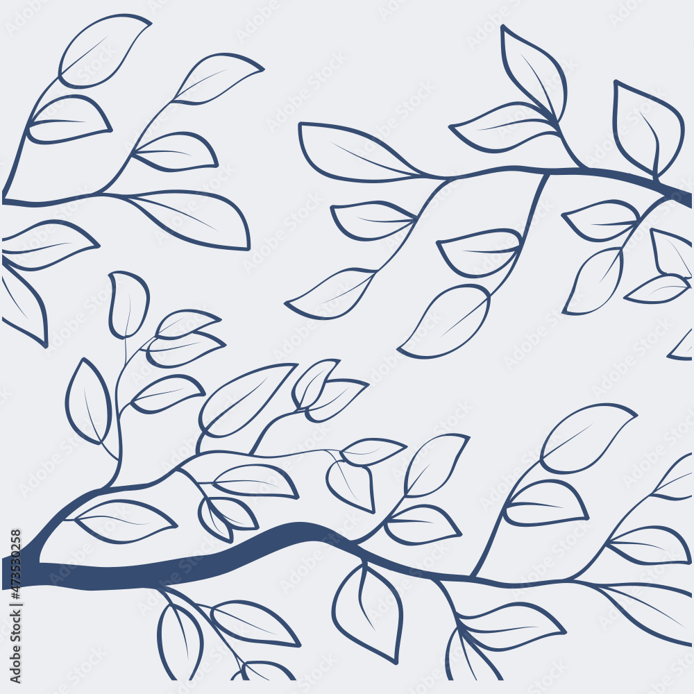 Fototapeta premium blue botanical pattern