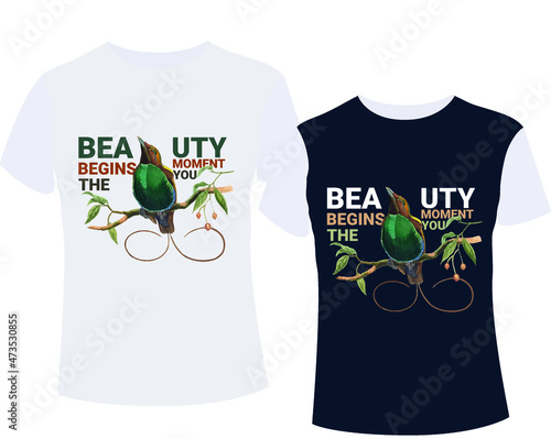 True Love Bird T-Shirt Design Vector Illustration